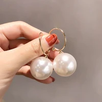 large imitation pearl earrings for women korean fashion dangle earrings wedding jewelry gift