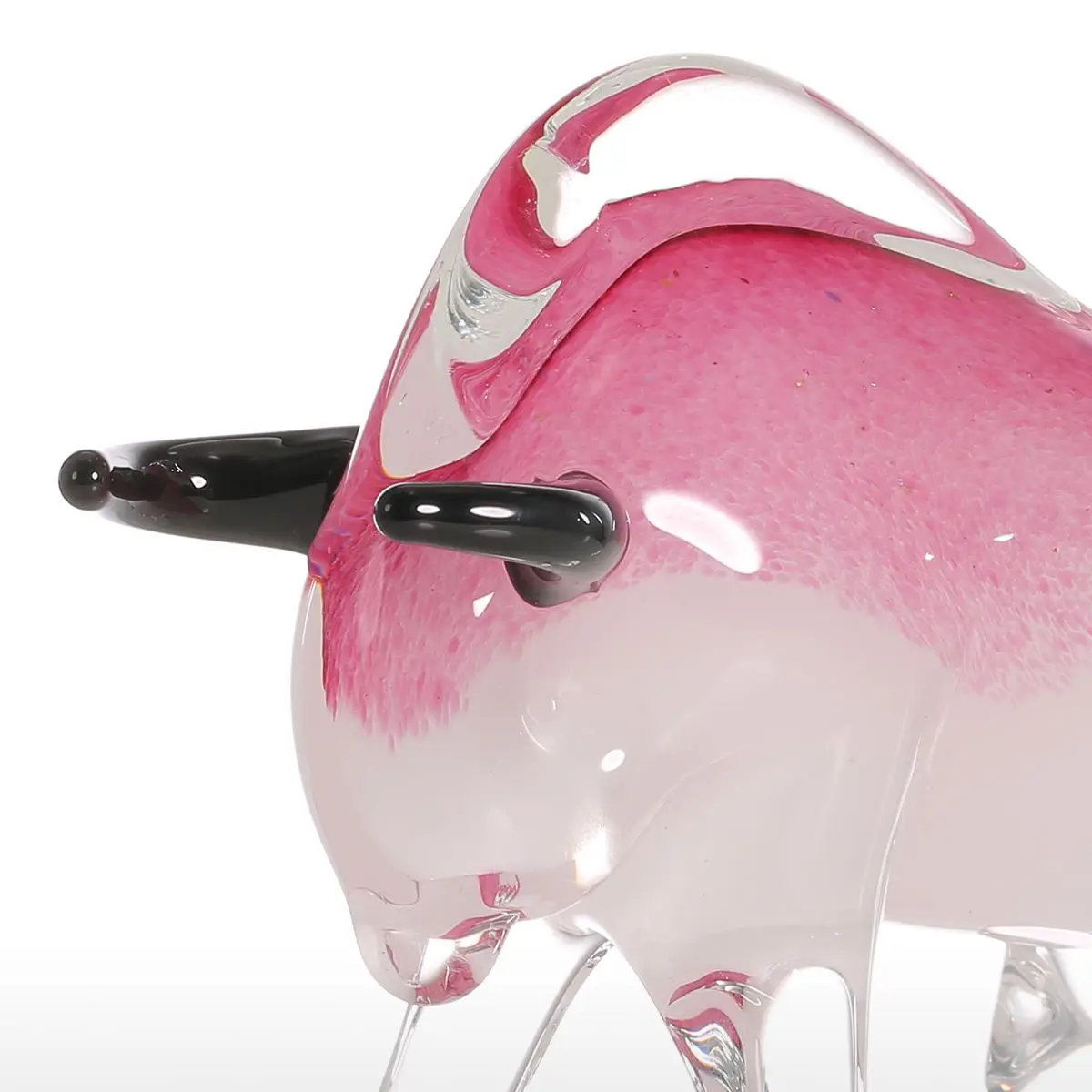 Новый розовый подарок для крупного рогатого скота стеклянный орнамент фигурка