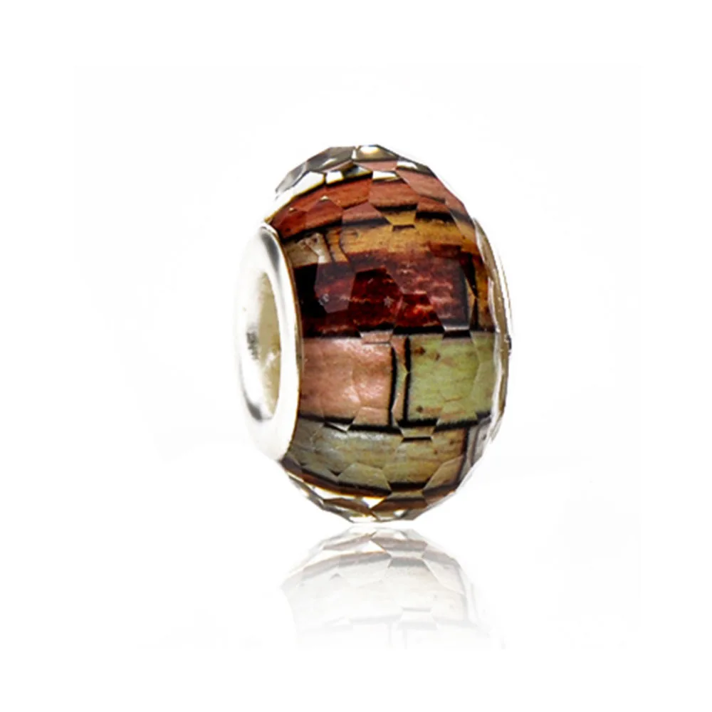 5 шт. в партии муранского смолы бусины из нержавеющей стали ушко Подвески Fit DIY