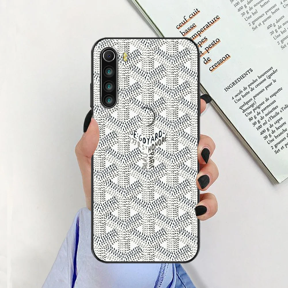 

Goyards Design Phone case For Xiaomi Redmi Note 7 7A 8 8T 9 9A 9S K30 Pro Ultra black fashion Etui 3D hoesjes soft bumper art
