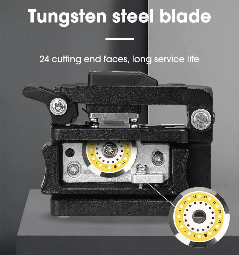 High Precision AUA-X1 Fiber Cleaver FTTH Cable Fiber Optic Cutting Knife Tools Cutter Three-in-one Clamp Slot 24 Surface Blade