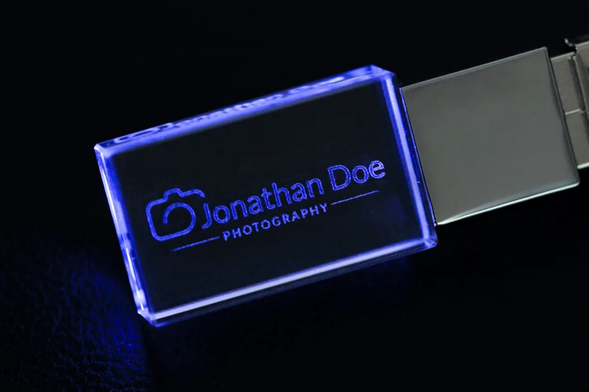 Светодиодный светильник с логотипом на заказ, Кристальный USB флеш-накопитель, 4 ГБ, 8 ГБ, 16 ГБ, 32 ГБ, USB2.0, для подарка, флешка(более 10 шт., бесплатный логотип