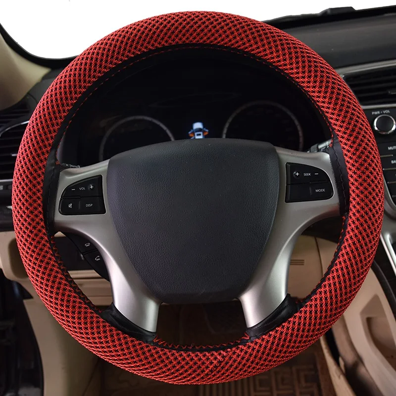 Универсальный чехол для руля 38 см из вискозы тюнинг черный красный розовый серый