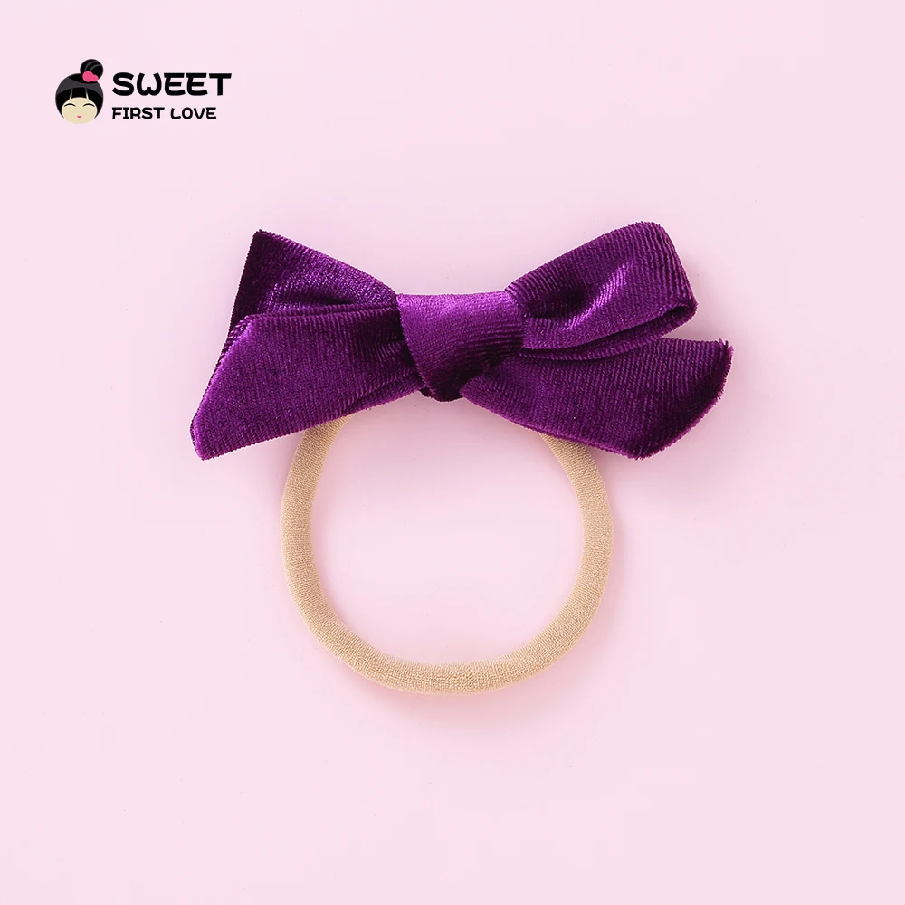 24 headbands 1 шт. милые бархатные повязки на голову или заколки для волос для маленьких девочек, милые банты, нейлоновая повязка на голову, шпильки для волос, мягкие эластичные аксессуары для волос - Цвет: 24 headbands