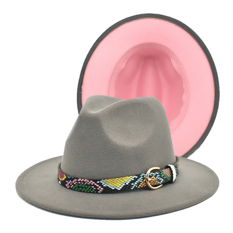 

Фетровая шляпа-федора, с широкими полями, с кожаным ремнем