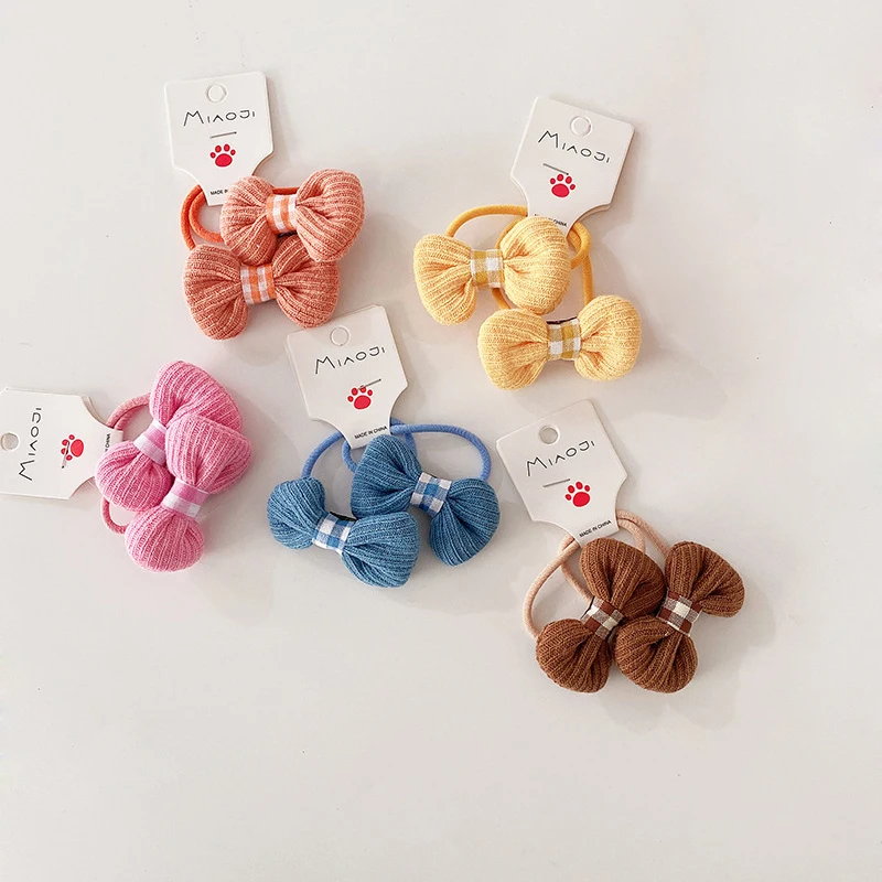 

Baby Bows Hair Rubber Band Girl Tie Velvet Crochet Scrunchies For Children Ponytail Holder Pearl Cute Accessories Spring Gum