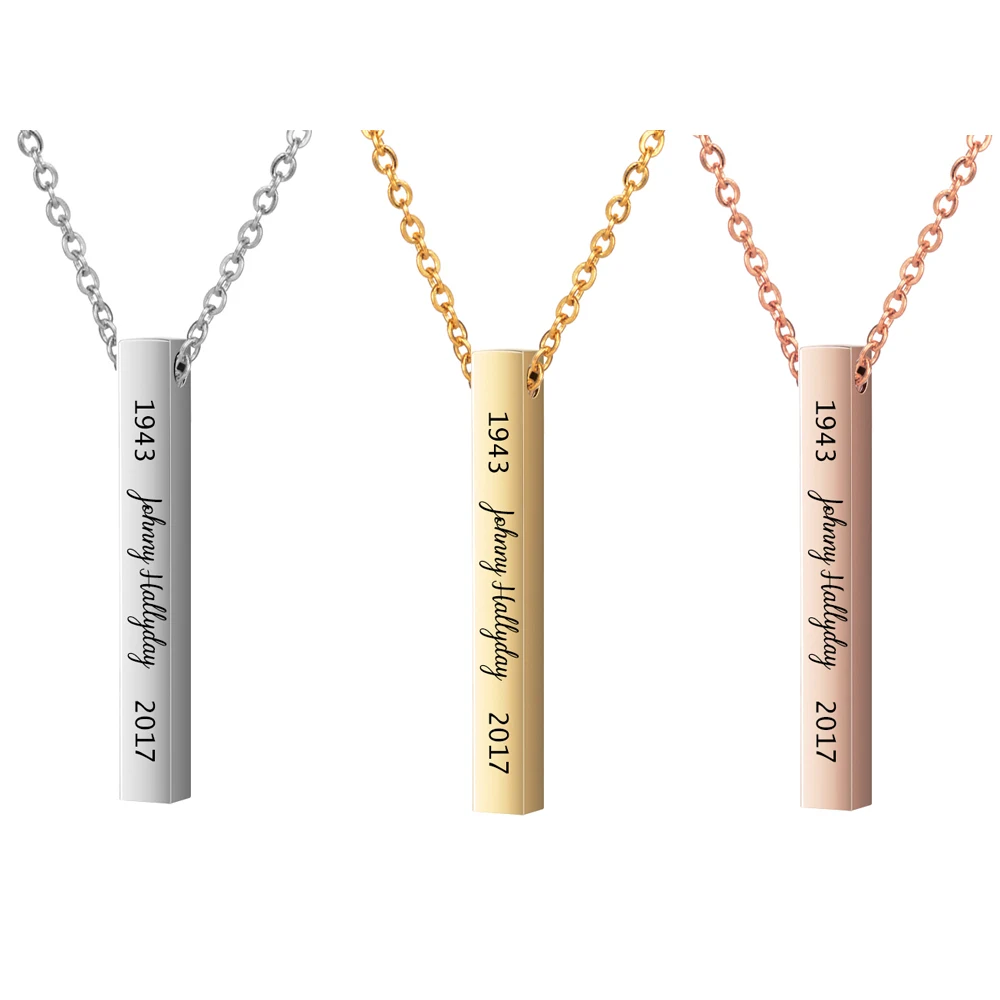 Ожерелье с французским рокером на заказ гравировкой имени Джонни Хелли подвеска