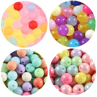 high quality matte acrylic round ball 100pcs candy color 6 8 10mm loose beads for jewelry making diy accessories for handicrafts