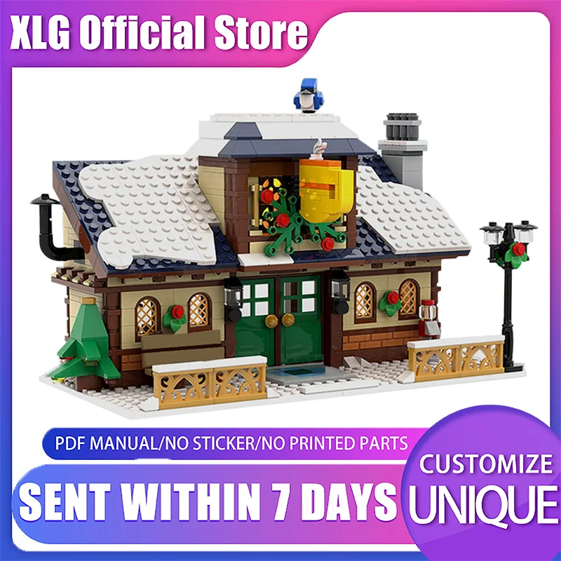 

Winter Village Cafe Street View Building Blocks Creative Architecture Collection Model Toy 844pcs Toys For Children Kids xmas