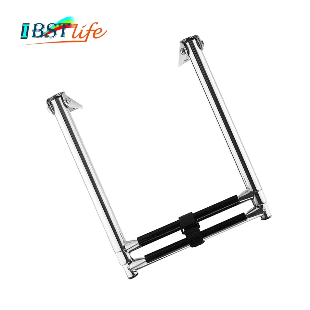 

2 Steps Boat Stainless Steel 304 Telescoping Folding Ladder Deck Outboard Swim Platform Boat Marine Yacht Accessories