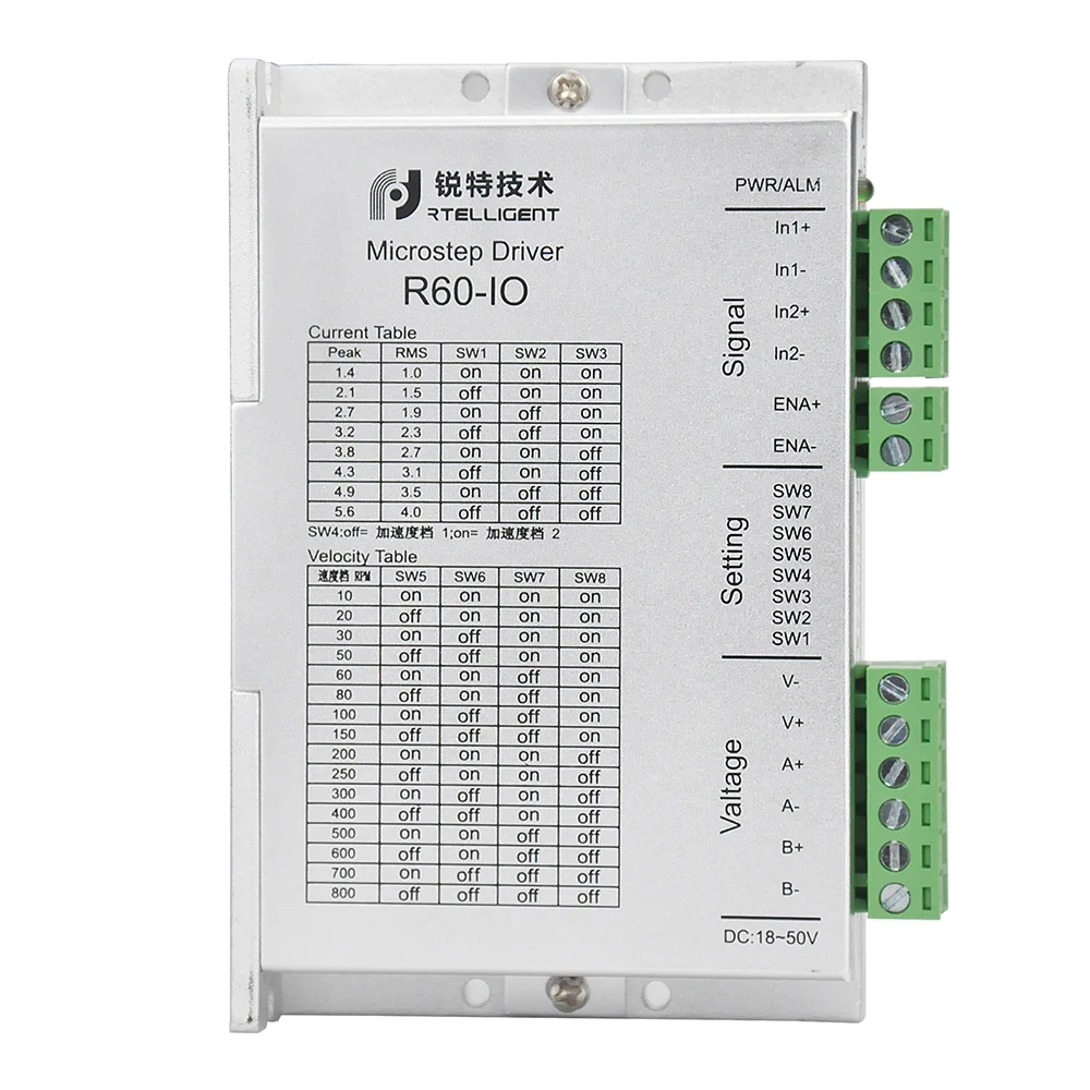 Rtelligent Nema17 Nema23 Nema34 R60-IO шаговый привод Драйвер шагового двигателя AC DC драйвер для CNC