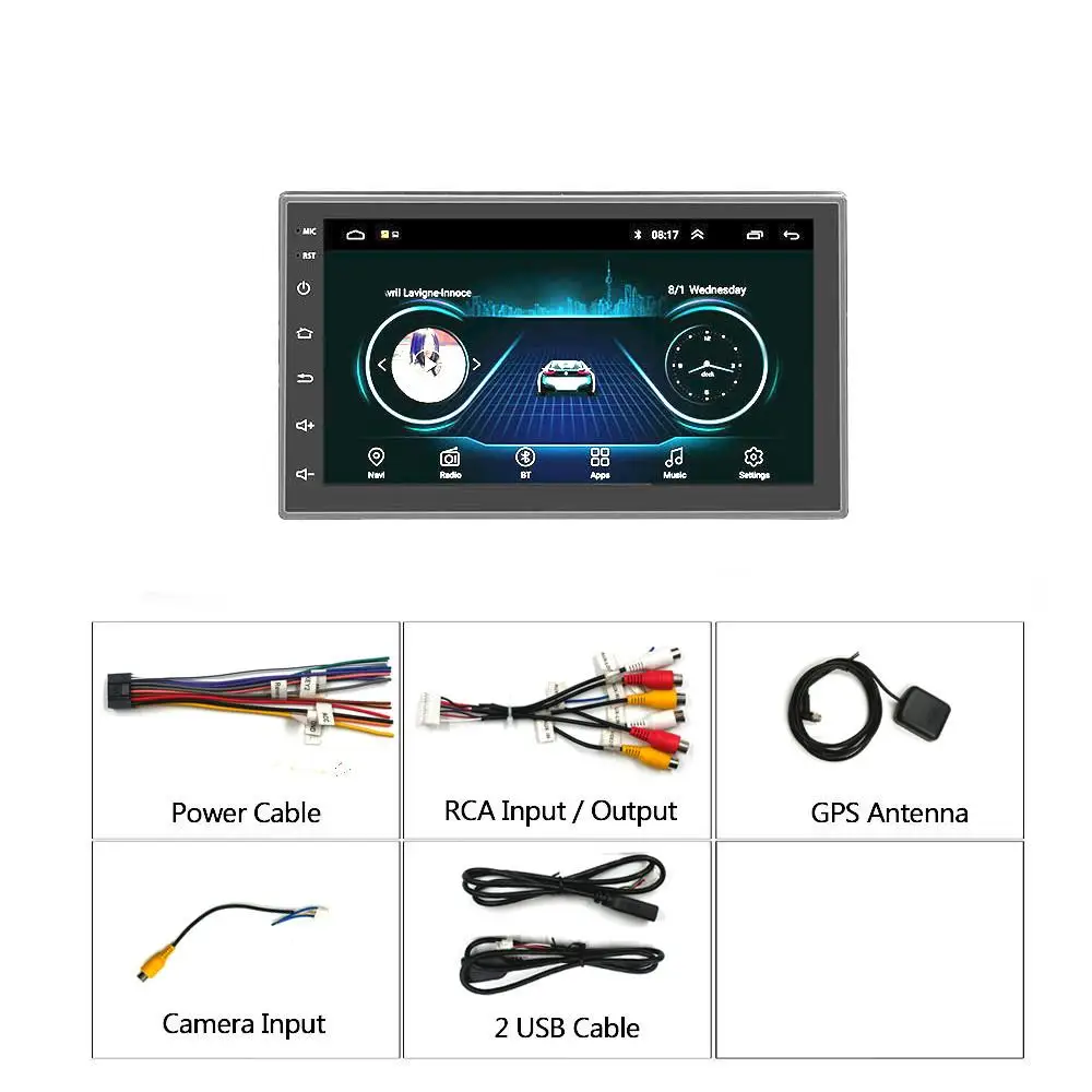 Автомобильный мультимедийный плеер Andriod с GPS навигацией 2DIN HD Wi Fi USB FM 2 Din 7 &quot