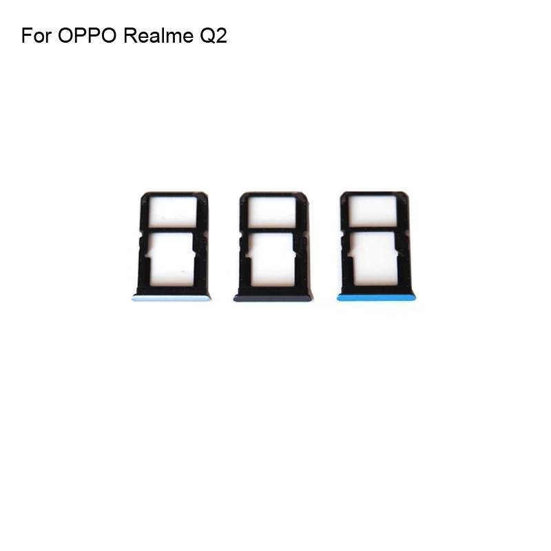 

2 шт., лоток для SIM-карты для OPPO Realme Q2 + гнездо адаптера для держателя телефона для OPPO Realme Q 2, запасные части