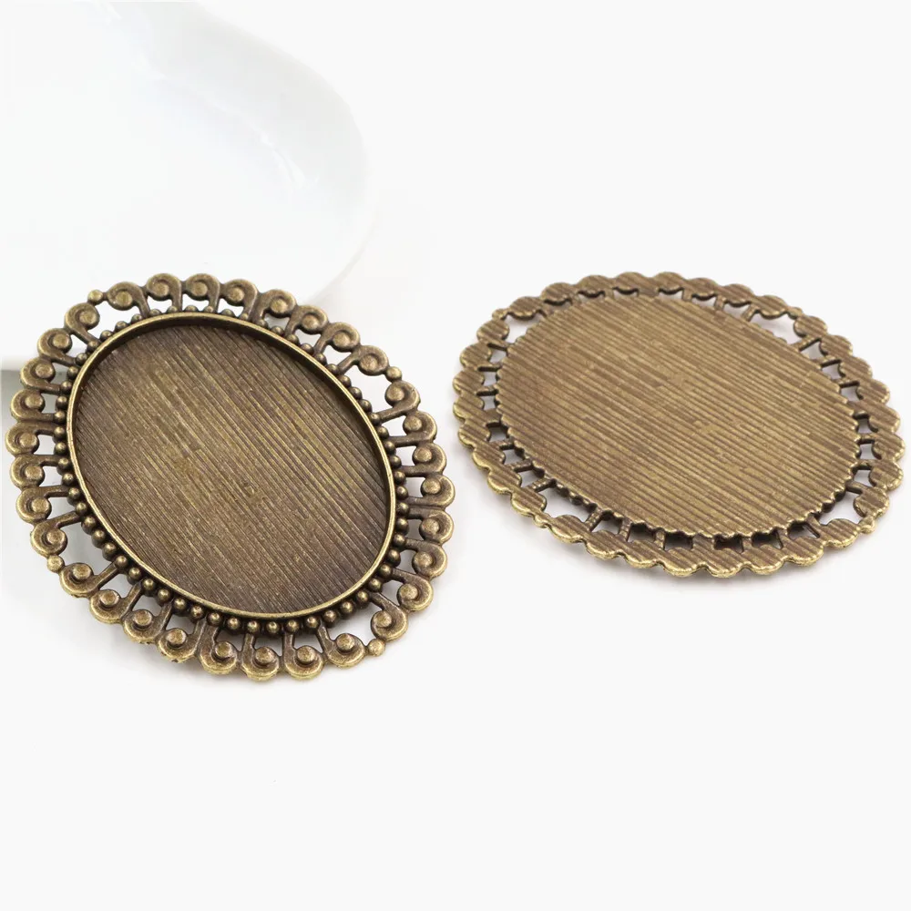 Новая мода 5 шт 30x40 мм Внутренний размер Античная Посеребренная бронзовая черная