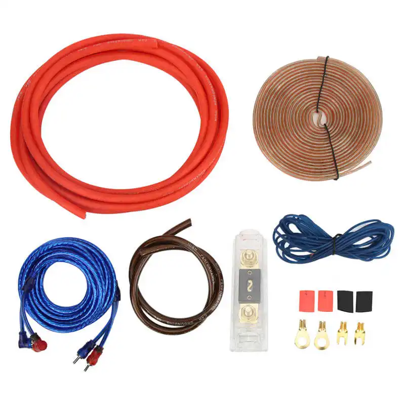 

Power Amplifier Installation Kit Clear PVC Car Audio Wiring Kit High Temperature Resistance for Subwoofer for Speaker