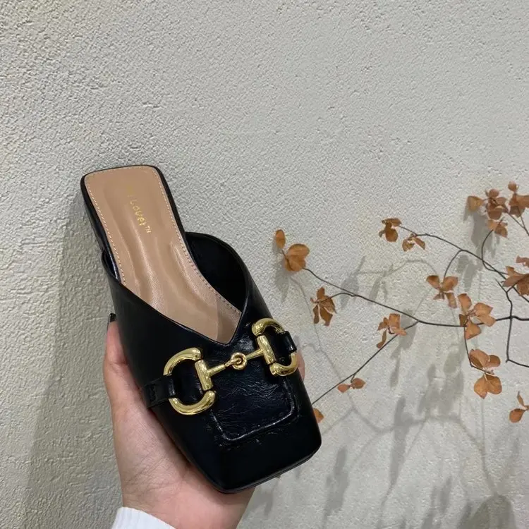 

Женские шлепанцы Baotou, Летние удобные шлепанцы на плоской подошве с квадратным носком, в европейском и американском стиле, 2021