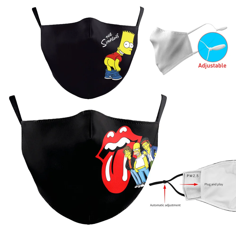 Новая маска для лица Cartoon Anime The-Simpsons мужская и женская для взрослых, подойдет для велосипедного спорта, защищает от пыли, дышится, предназначена для защиты рта на студенческих вечеринках.