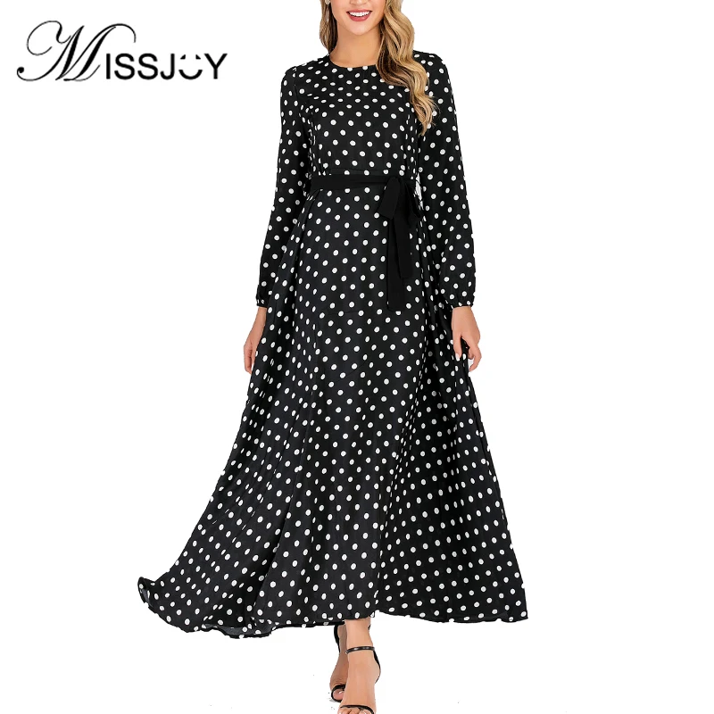 MISSJOY/элегантные женские платья abaya Dots 2019 Новые мусульманские Турецкая