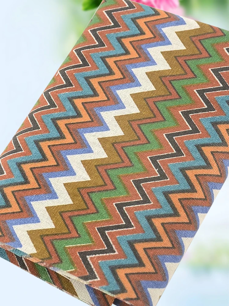 Швейный материал Tissu Печать Цветные Волны Дизайн скатерть подушка сумка