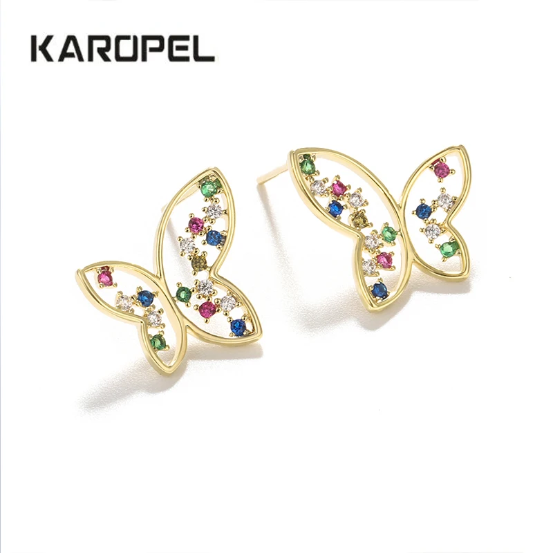 

karopel butterfly earrings for women earrings butterfly studs rhinestone butterfly decoration for wedding