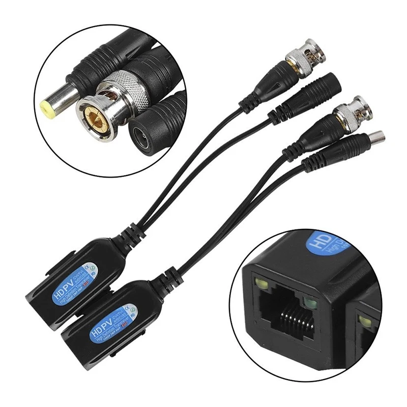 

2 шт./лот DC-8MHZ Пассивный CCTV Coax BNC Video Power Balun Transceiver к разъему RJ45