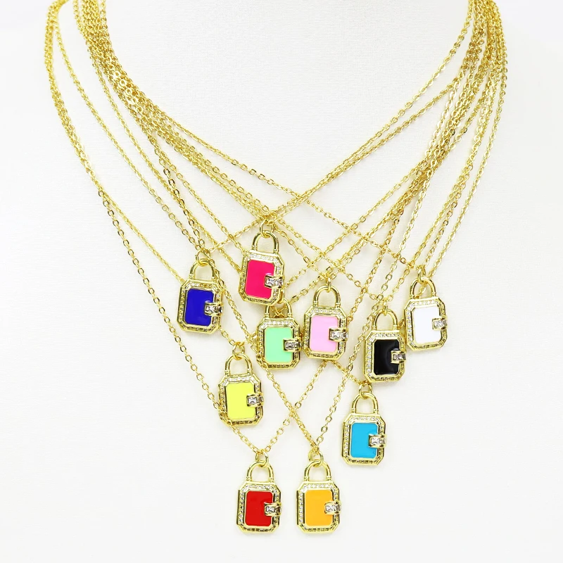 

10 шт. Эмаль Подвеска "замок", ювелирные изделия, кулон, ожерелье ювелирные изделия аксессуары ювелирные изделия ожерелье подарок 51821