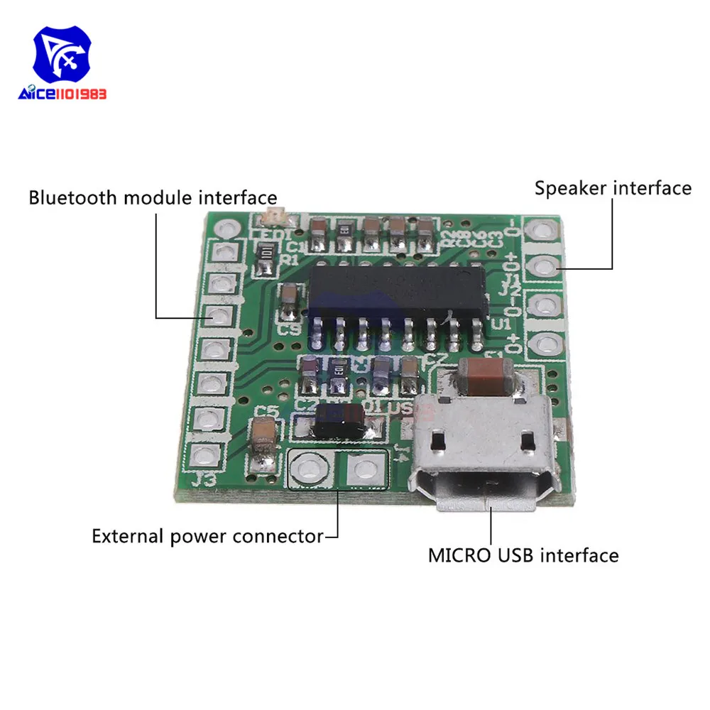Diymore PAM8403 мини усилитель модуль класса D 2x3 Вт Micro USB мощность Bluetooth усилитель плата модуль