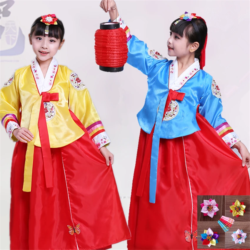 Традиционные корейские костюмы для девочек танцевальное платье ханбок
