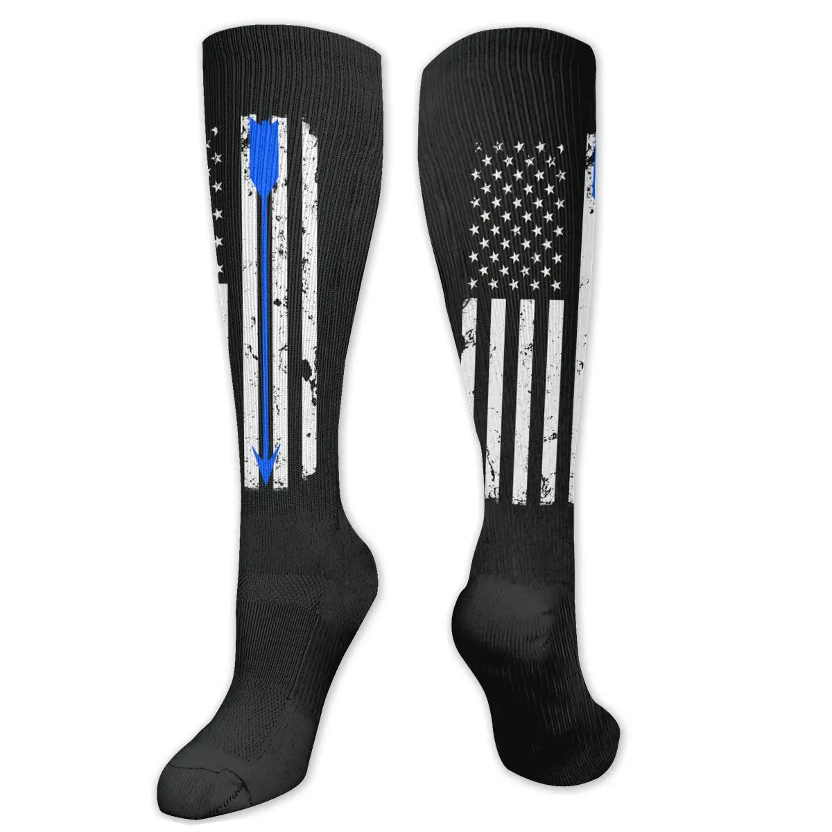 

Archery Arrow American Flag Compression Socks For Women Men Plus Size Wide Calf For Nurses Running Athletic