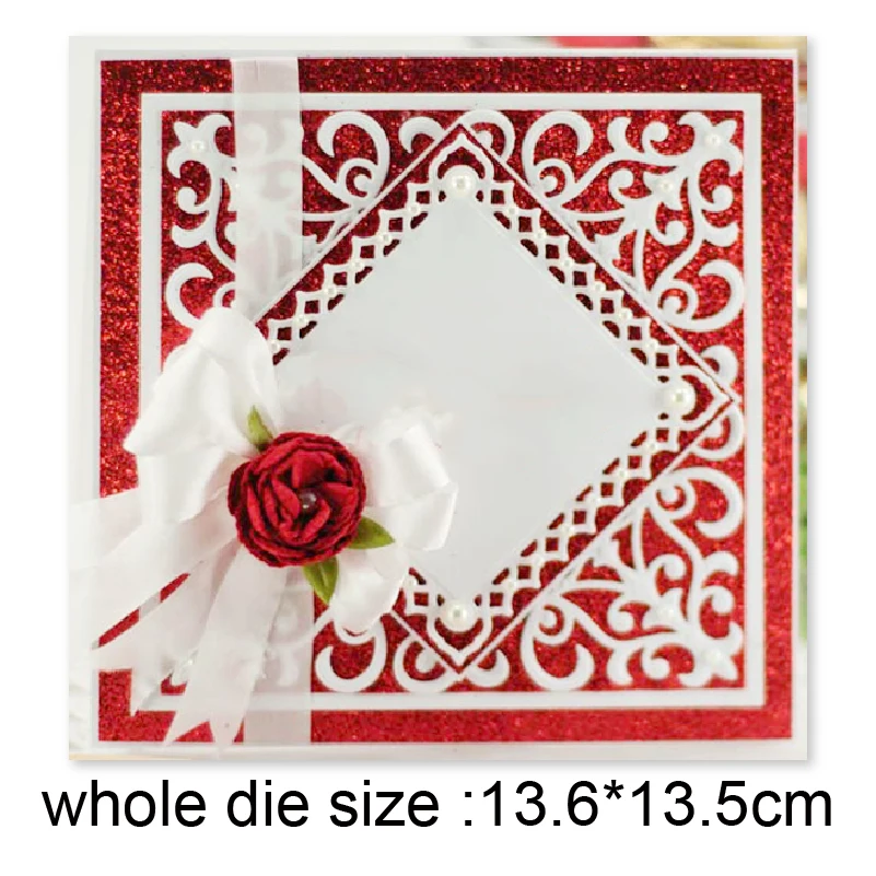 

Lace hollow frame Metal Cutting Die Stencil for DIY Embossing Paper Photo Album Gift Cards Making Scrapbooking Craft Mould Dies