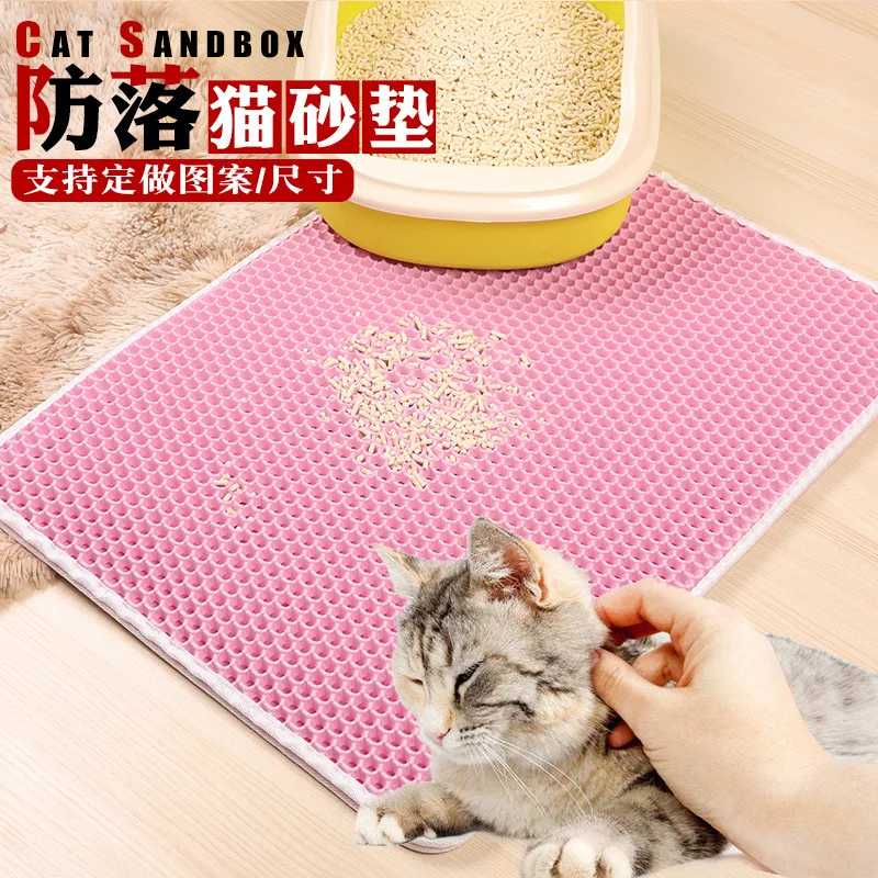 

Waterproof Pet Cat Litter Mat Foldable EVA Double-Layer Cats Mat Bottom Non-slip Pet Litter Cat Mat Layer Pet Litter Catcher Mat