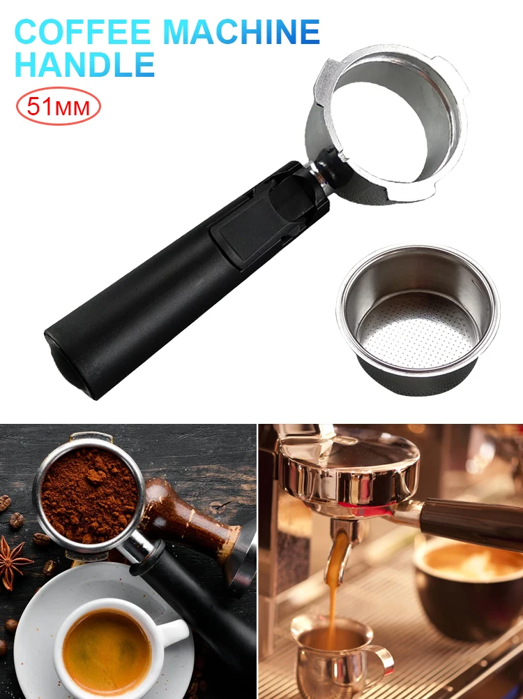 

51MM Coffee Bottomless Portafilter for Filter Replacement Filter Basket Coffee Accessories Filter Espresso Tool Accessories