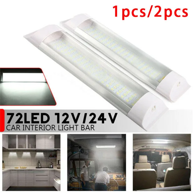 White Car LED Lights 6500K Accessories Aluminum Base Auto For RV 72LED | Автомобили и мотоциклы