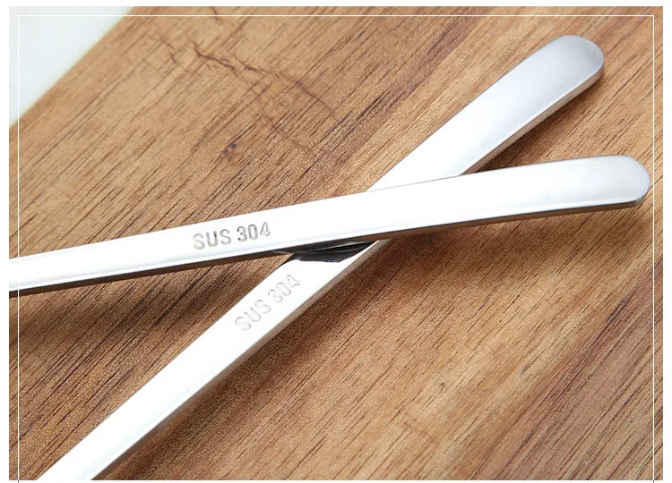 

304 stainless steel spoon dessert spoon fork coffee long handle stirring spoon household eating spoon tableware 100% excellent