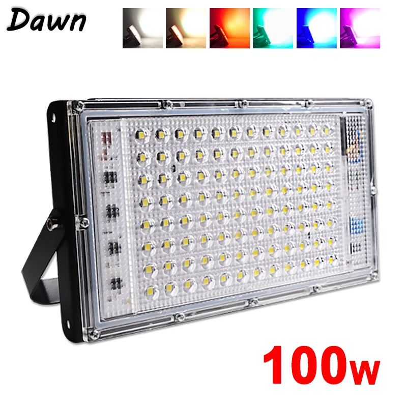 Светодиодный прожектор 50 Вт 100 холодный теплый RGB ac220в 240 В светодиодный уличный