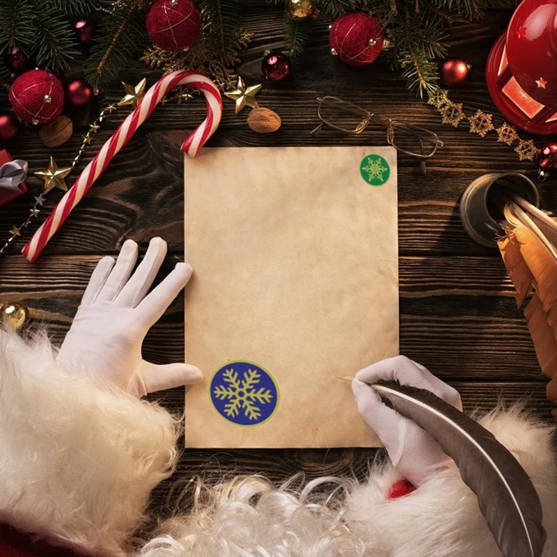 

Christmas Ornaments Sticker 10 Roll 500PCS Per Roll Very Suitable for Christmas Themed Decorations Combination Pack