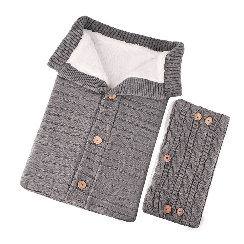 Newborn Wrap Infant Baby Swaddle Solid Sleeping Bag Cute Soft Sleep Sack Stroller Wrap+Glovers Suitable For 0-8 Months 68X40CM | Мать и