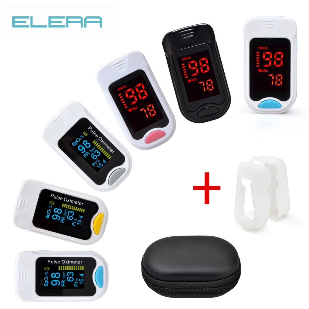 ELERA портативный Пальчиковый пульсоксиметр с Чехол цифровой Oximetro de pulso de dedo oled-дисплей Saturometro Pulsioximetro
