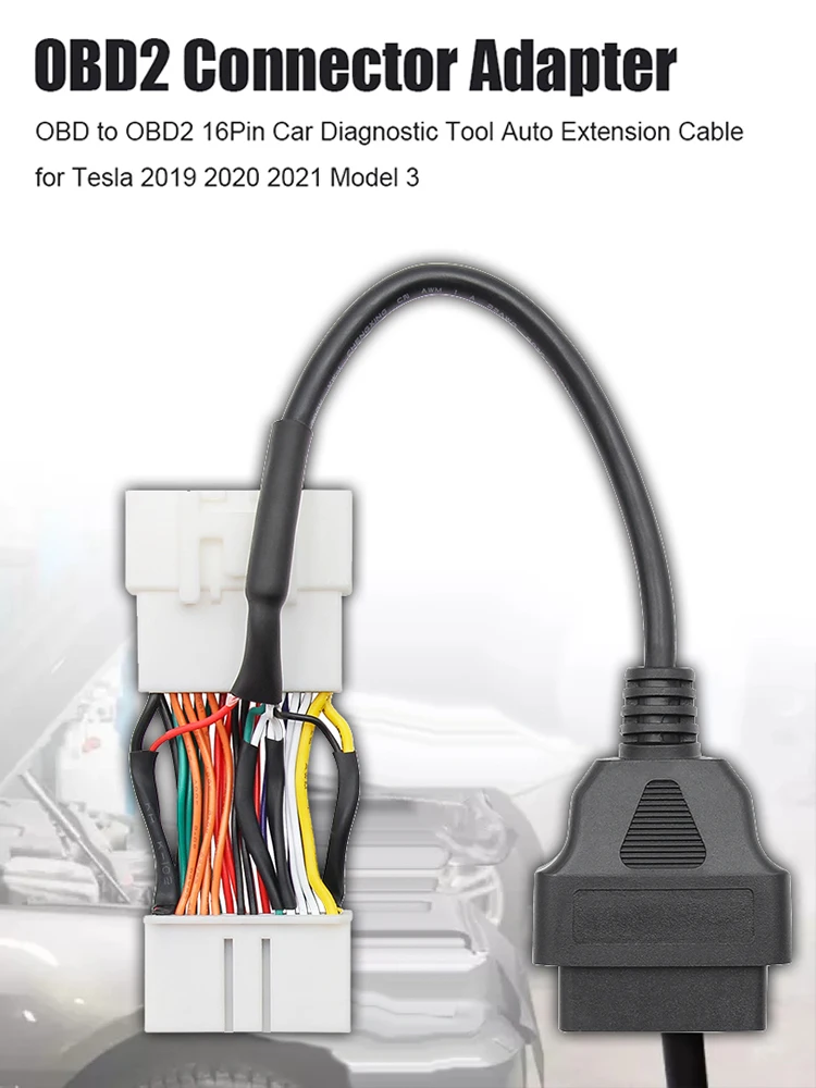 Переходник OBD2 для 16-контактного автомобильного диагностического кабеля Tesla 2019 2020