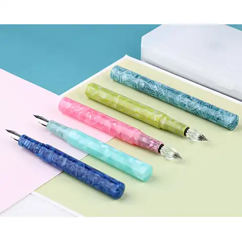 Ручка перьевая двухцелевая со стеклянным наконечником, подарочный набор для письма и творчества, школьные принадлежности для учеников