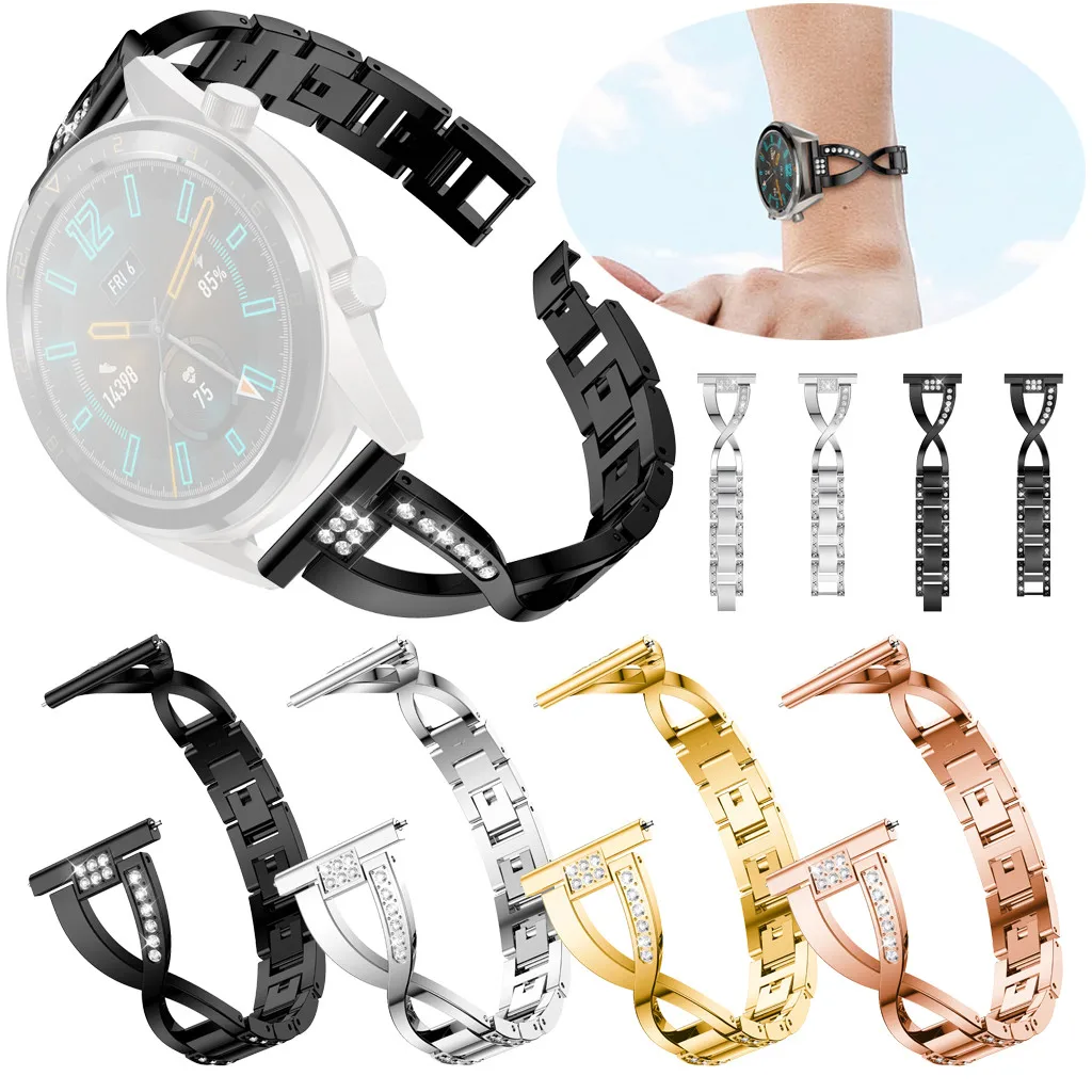 Сменный металлический Кристальный ремешок для часов наручный huawei GT наручных