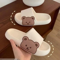 taomengsi household sandals slippers female summer home couple non slip thick bottom bathroom cartoon pink slippers size 36 45