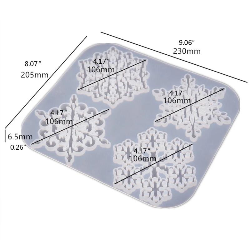 

Snowflake Coaster Mold 4 inch Coaster Silicone Mold DIY Geode Coaster Mould Tool