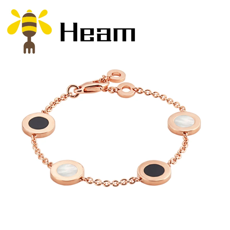 Heam original high quality 925 sterling silver Bulgaria bracelet for women round ceramic shape fashion classic couple jewelry - Окраска металла: style 3