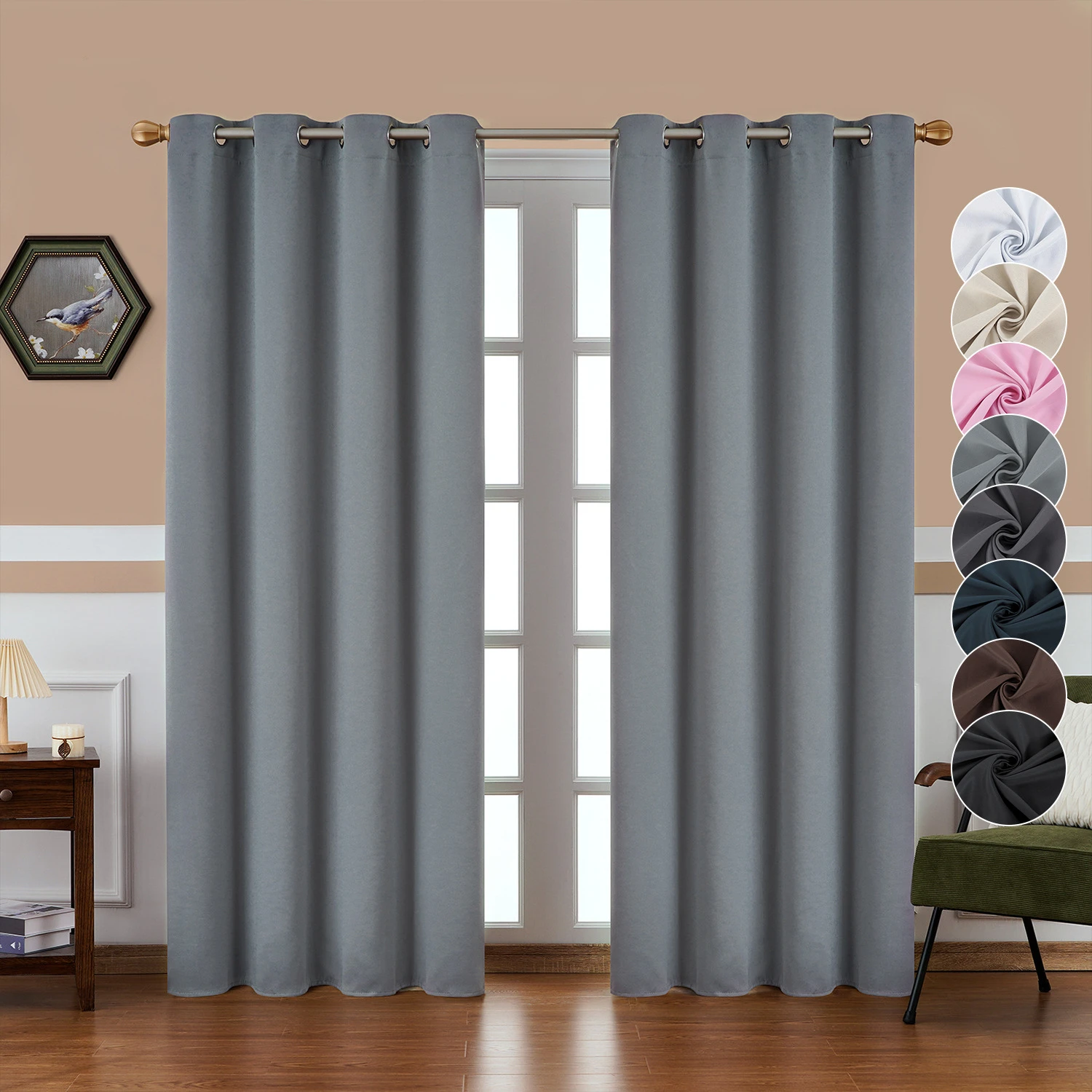 

Шторы блэкаут из полиэстера и хлопка, Современные однотонные моющиеся оконные драпировки для гостиной, спальни, украшение для дома