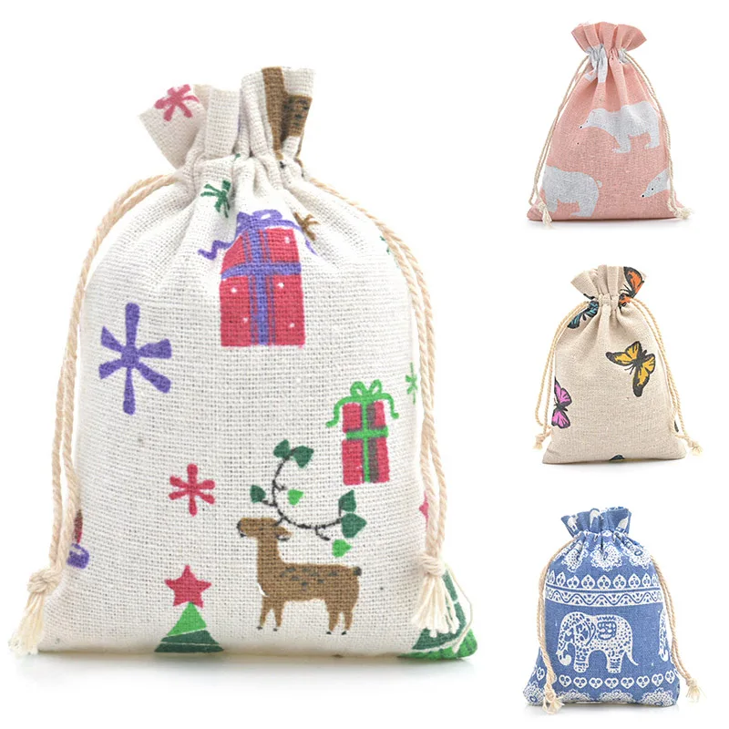 Хлопковая Сумка на шнурке для детей дорожная тканевая сумка хранения обуви с