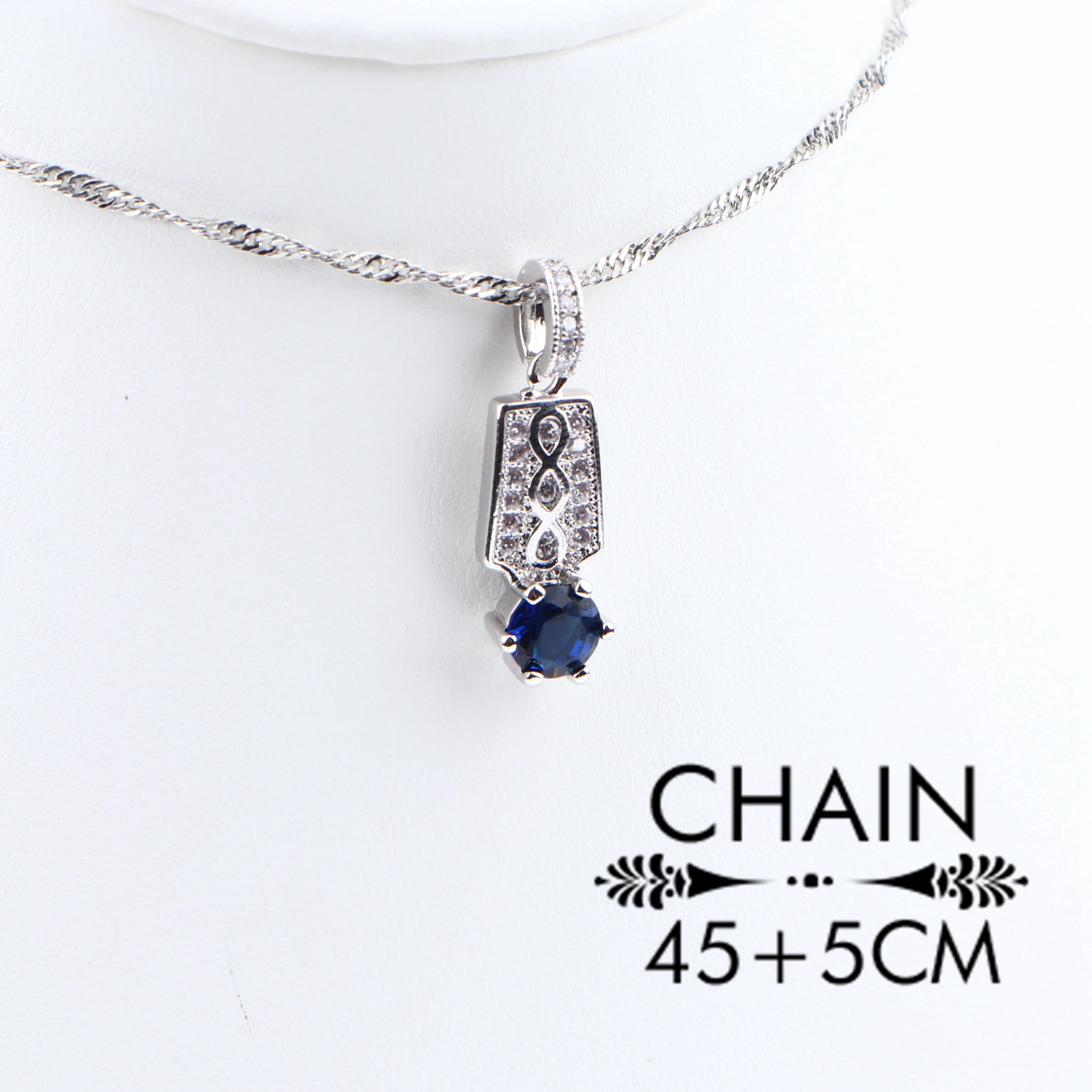 Женский комплект украшений из серебра 925 пробы с синим цирконием | Украшения и