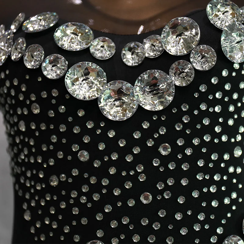 Женские танцевальные костюмы для джазовых танцев черное эластичное трико