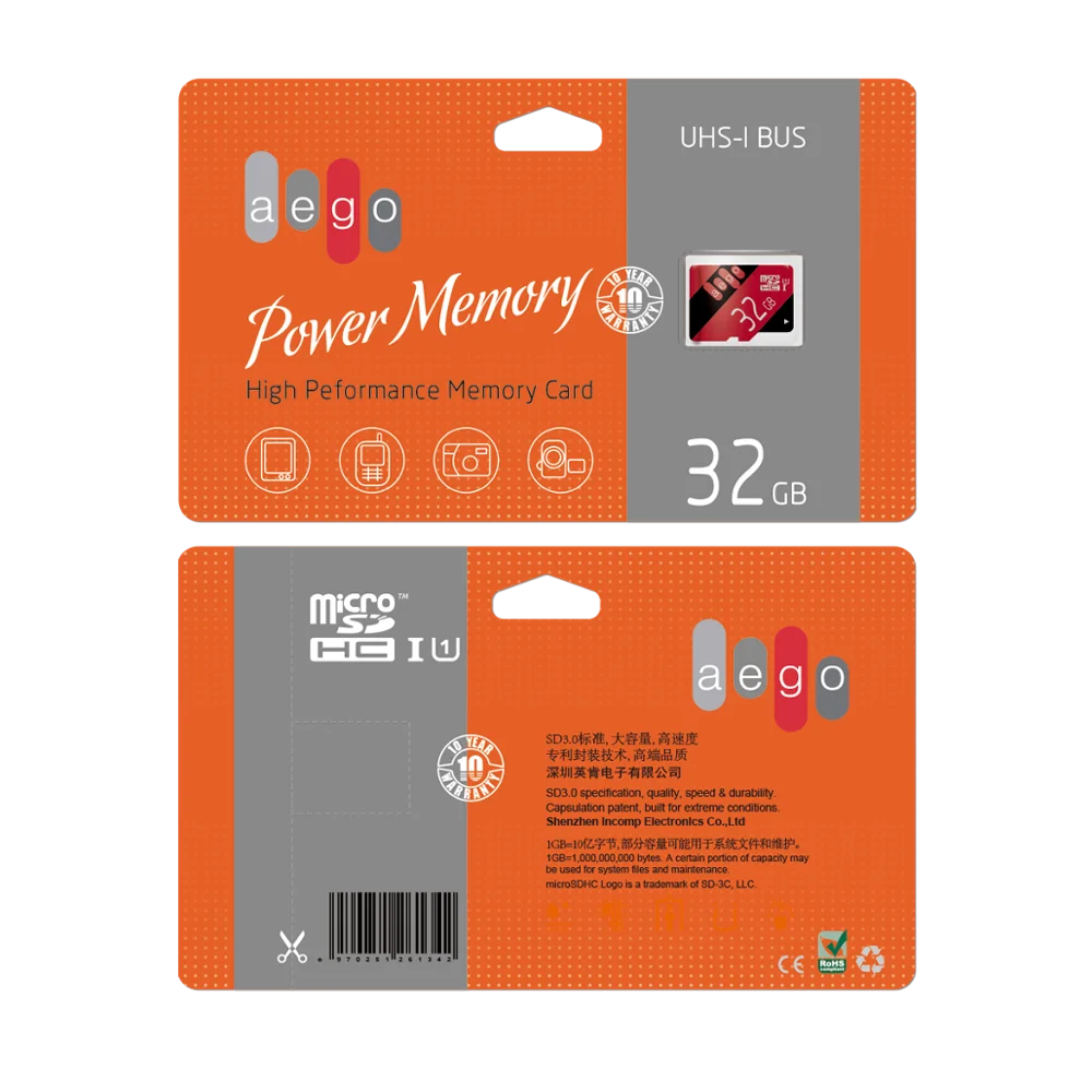 Карта памяти AEGO 32ГБ U1 Class 10 microSDHC (без адаптер)|Карты памяти| |