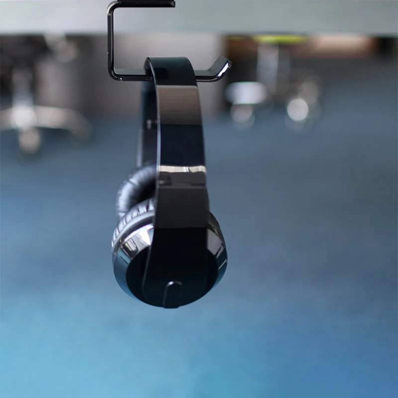 Металлический кронштейн для наушников держатель вешалка под стол настенный